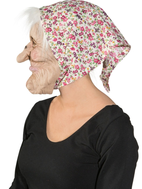 Masque de sorcière avec foulard et cheveux – Halloween et contes effrayants