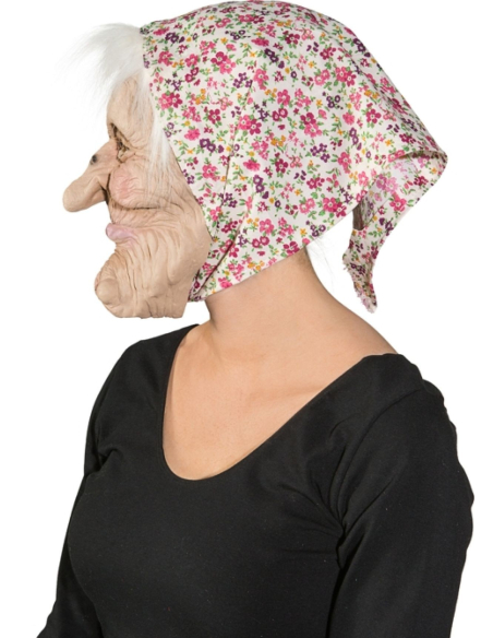 Masque de sorcière avec foulard et cheveux – Halloween et contes effrayants