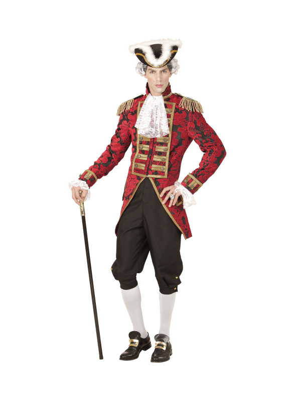 Veste baroque rouge homme – Costume XVIIIe siècle, cabaret ou cirque