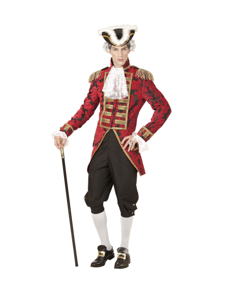 Veste baroque rouge homme – Costume XVIIIe siècle, cabaret ou cirque