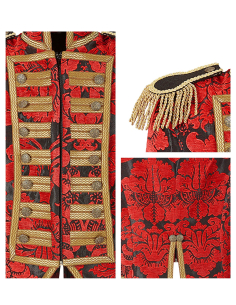 Veste baroque rouge homme – Costume XVIIIe siècle, cabaret ou cirque 2