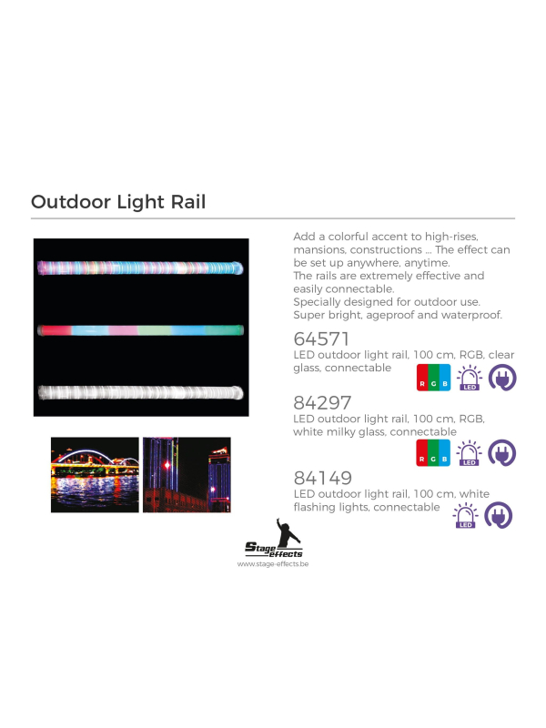 Tube LED Extérieur RGB 100 cm – Rail Lumineux Connectable pour Événementiel