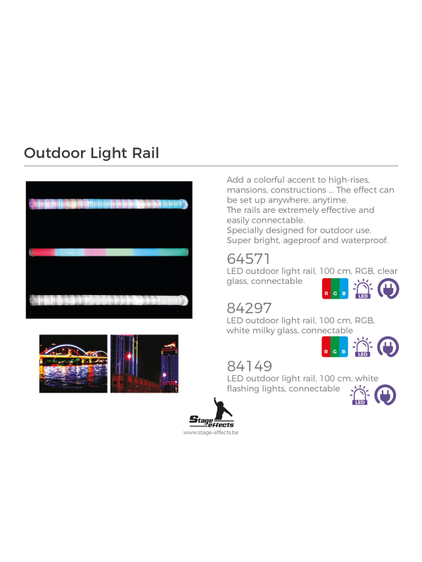 Tube LED Extérieur RGB 100 cm – Diffuseur Blanc...
