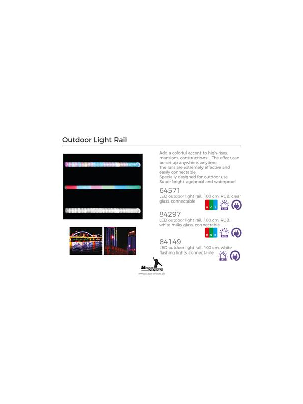 Tube LED Extérieur 100 cm – Lumière Blanche Clignotante – Rail Lumineux Stage Effect