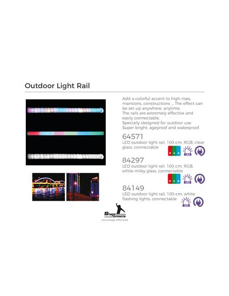Tube LED Extérieur 100 cm – Lumière Blanche Clignotante – Rail Lumineux Stage Effect