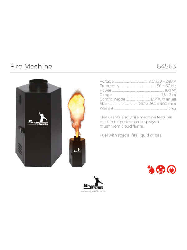 Machine à flamme – Jet de feu vertical 2 mètres – Contrôle manuel ou DMX | Stage Effect