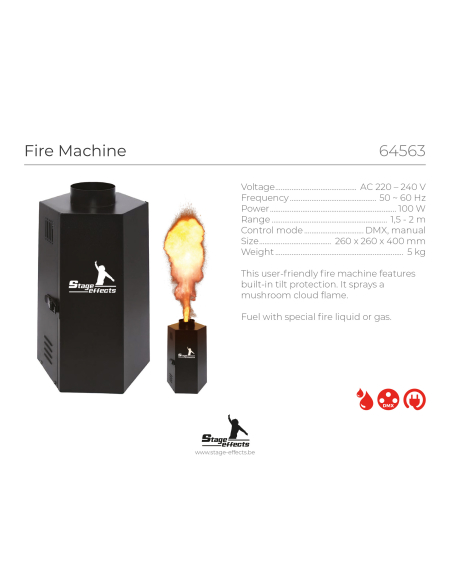 Machine à flamme – Jet de feu vertical 2 mètres – Contrôle manuel ou DMX | Stage Effect
