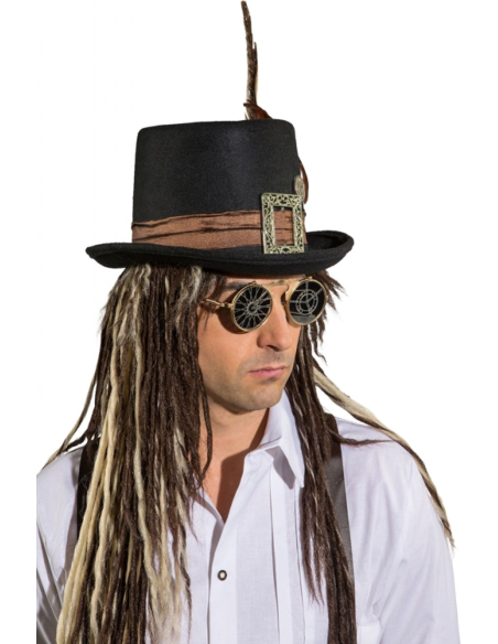 Lunettes Steampunk Dorées – Verres à Engrenages | Style Rétro-Victorien