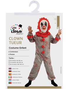 Déguisement de Clown tueur enfant avec masque 2