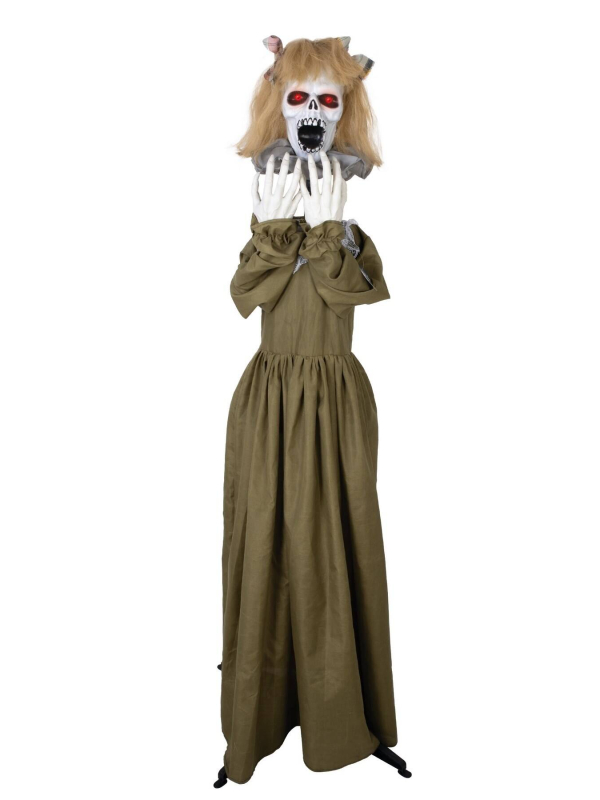 Automate Halloween Creepy Woman - Fille Fantôme Animée, Sonore et Lumineuse (160 cm