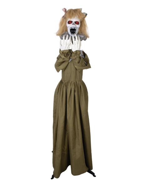 Automate Halloween Creepy Woman - Fille Fantôme Animée, Sonore et Lumineuse (160 cm