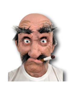 Masque Vieil Homme Drôle avec Cigarette – Idéal pour Halloween et Soirées Déguisées