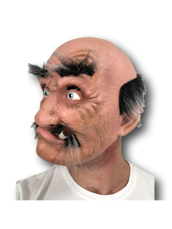 Masque Vieil Homme Drôle avec Cigarette – Idéal pour Halloween et Soirées Déguisées