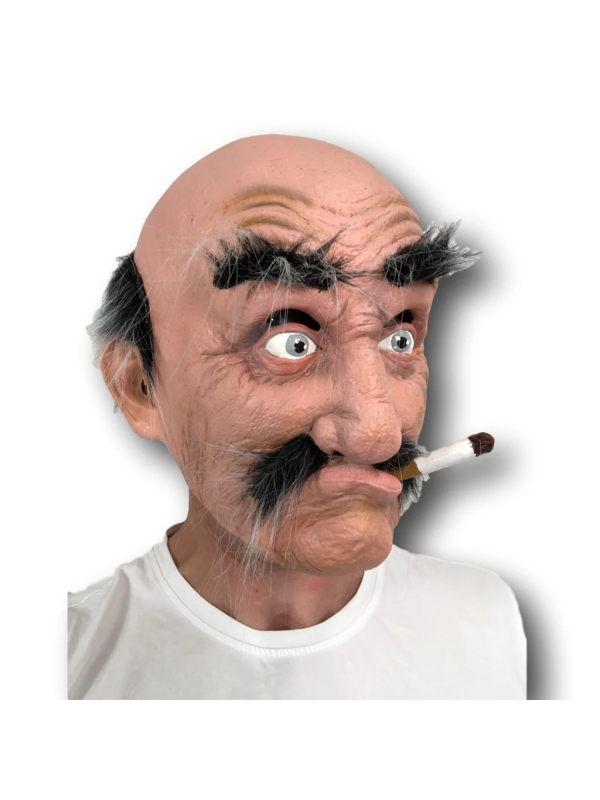 Masque Vieil Homme Drôle avec Cigarette – Idéal pour Halloween et Soirées Déguisées