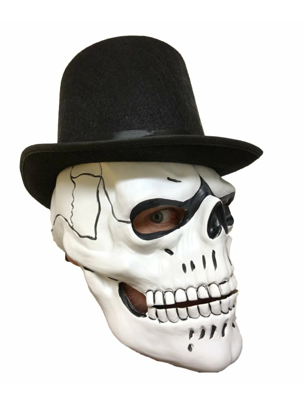 Masque Squelette Noir et Blanc avec Bouche Mobile – Halloween