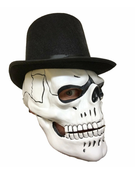 Masque Squelette Noir et Blanc avec Bouche Mobile – Halloween