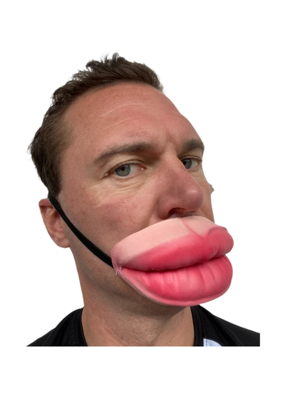Demi-masque grosses lèvres gonflées - Accessoire fun et décalé