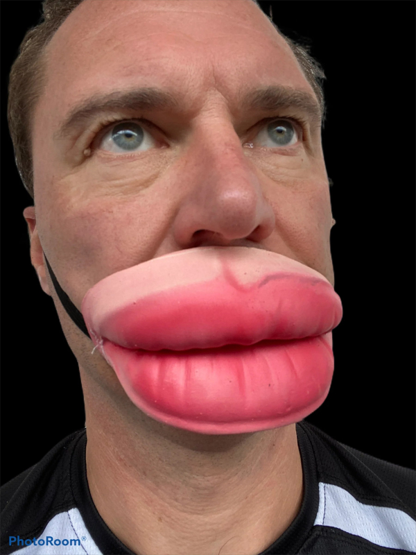 Demi-masque grosses lèvres gonflées - Accessoire fun et décalé