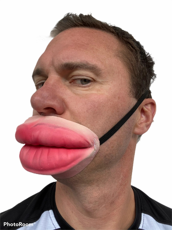Demi-masque grosses lèvres gonflées - Accessoire fun et décalé