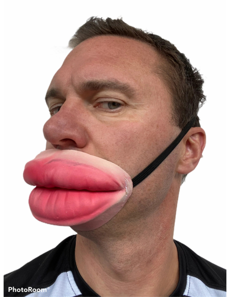 Demi-masque grosses lèvres gonflées - Accessoire fun et décalé