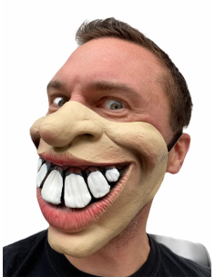 Masque Demi-Visage Sourire Géant - Masque Amusant en Latex Adulte 2