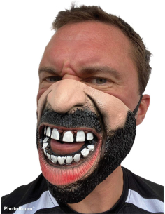 Masque Demi-Visage Grincheux - Masque Colérique en Latex pour Adultes 2