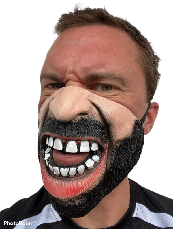 Masque Demi-Visage Grincheux - Masque Colérique en Latex pour Adultes