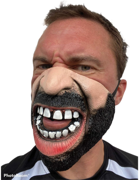Masque Demi-Visage Grincheux - Masque Colérique en Latex pour Adultes