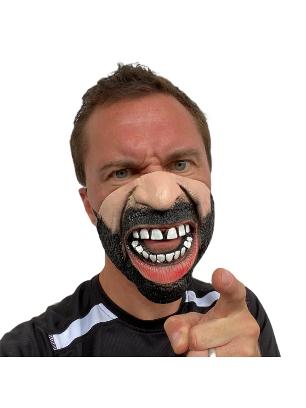 Masque Demi-Visage Grincheux - Masque Colérique en Latex pour Adultes
