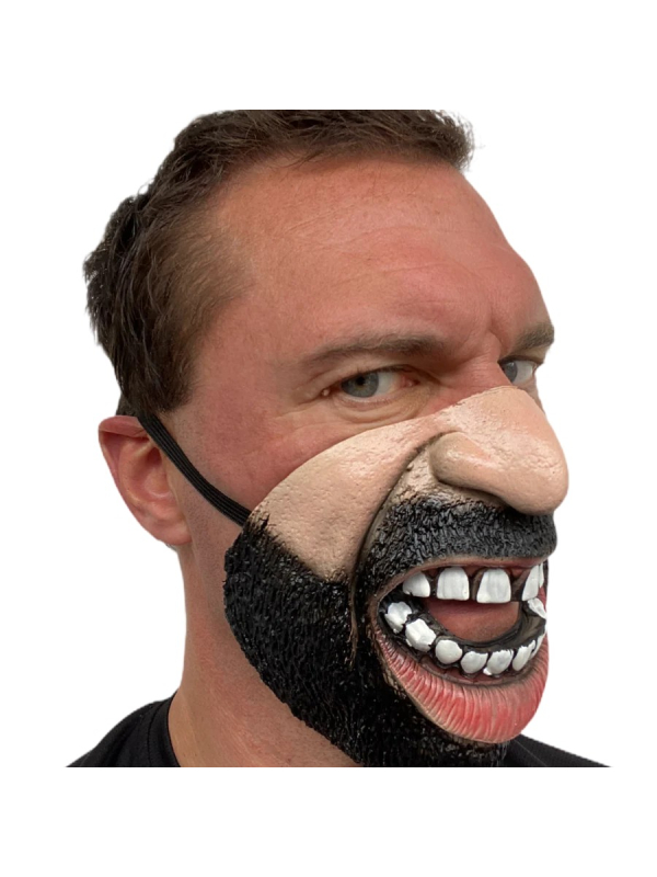 Masque Demi-Visage Grincheux - Masque Colérique en Latex pour Adultes
