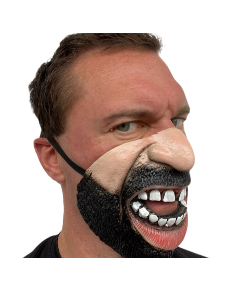 Masque Demi-Visage Grincheux - Masque Colérique en Latex pour Adultes