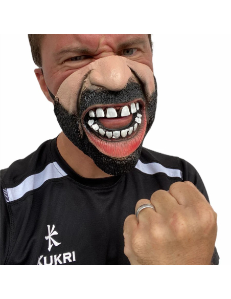 Masque Demi-Visage Grincheux - Masque Colérique en Latex pour Adultes