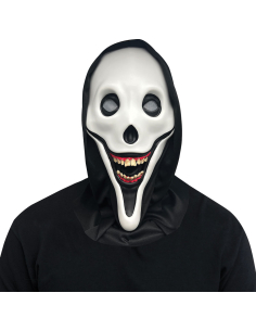 Masque Smiler Sinistre avec Capuche - Masque Halloween en PVC Dents 3D