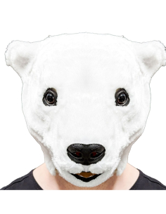 Masque Ours Polaire Adulte – Latex & Fourrure Blanche