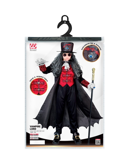 Déguisement de vampire enfant Halloween – Costume complet avec manteau, gilet et chapeau