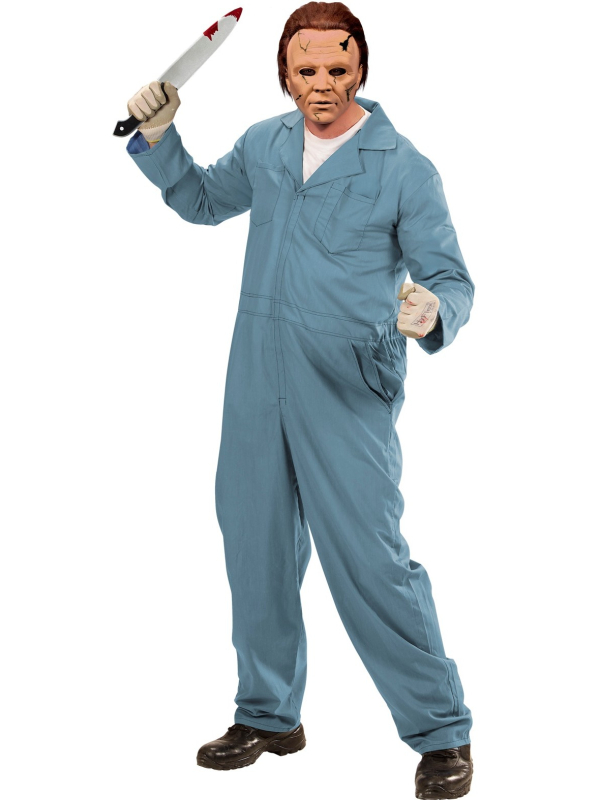 Déguisement combinaison bleue adulte – Tueur Halloween ou métier (mécano, plombier, soudeur)