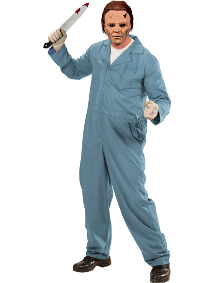 Déguisement combinaison bleue adulte – Tueur Halloween ou métier (mécano, plombier, soudeur)
