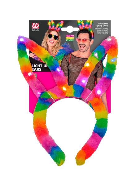 Oreilles de Lapin Arc-en-Ciel Éclairées – Brillez de mille feux en festival