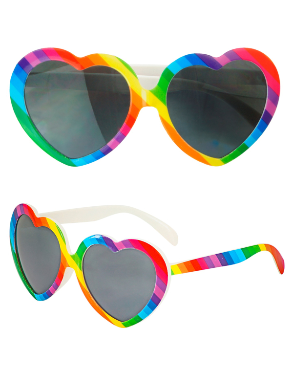 Lunettes cœur arc-en-ciel – L’accessoire flashy...