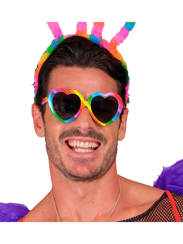 Lunettes cœur arc-en-ciel – L’accessoire flashy...