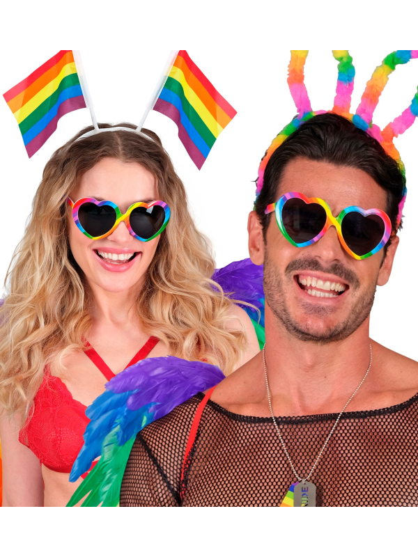 Lunettes cœur arc-en-ciel – L’accessoire flashy...
