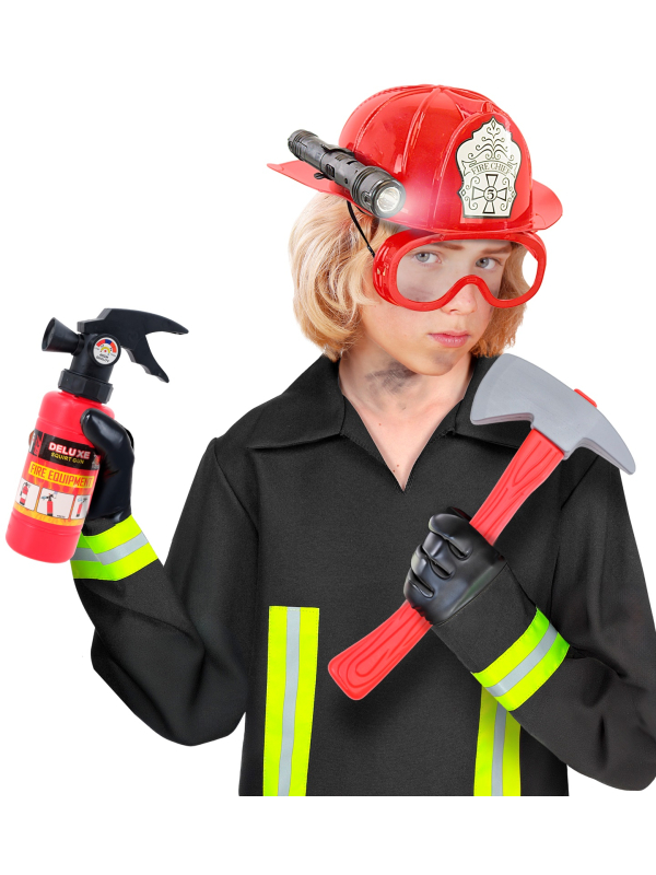 Set pompier enfant – Deviens un vrai héros avec casque, hache et extincteur !
