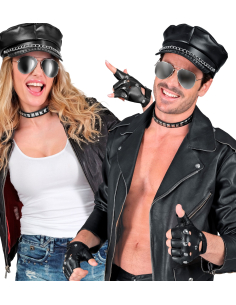 Accessoires Rocker Biker – Kit complet (Chapeau, Collier, Gants, Lunettes) 2