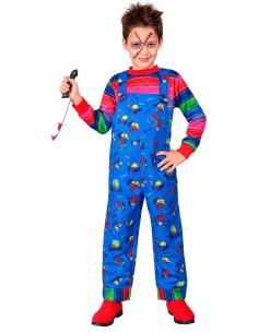 Déguisement poupée maléfique enfant – Salopette et chemise rayée 2