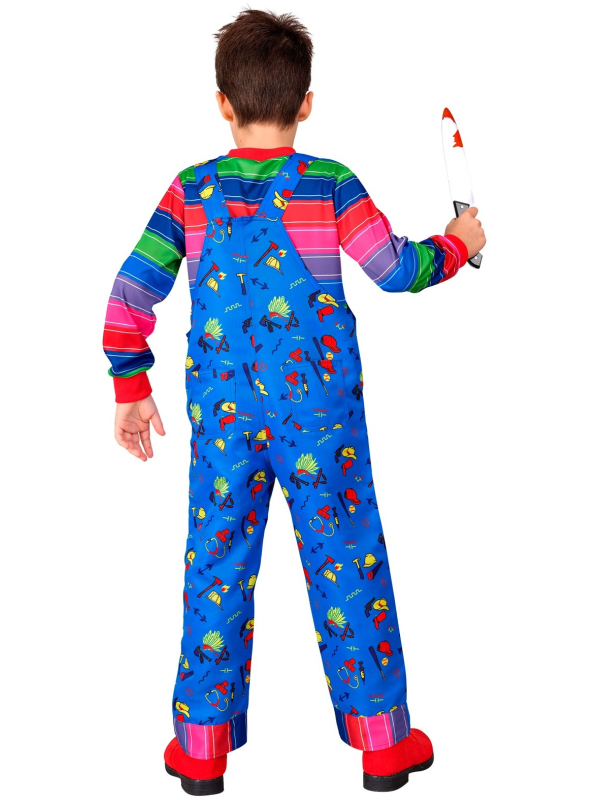Déguisement poupée maléfique enfant – Salopette et chemise rayée