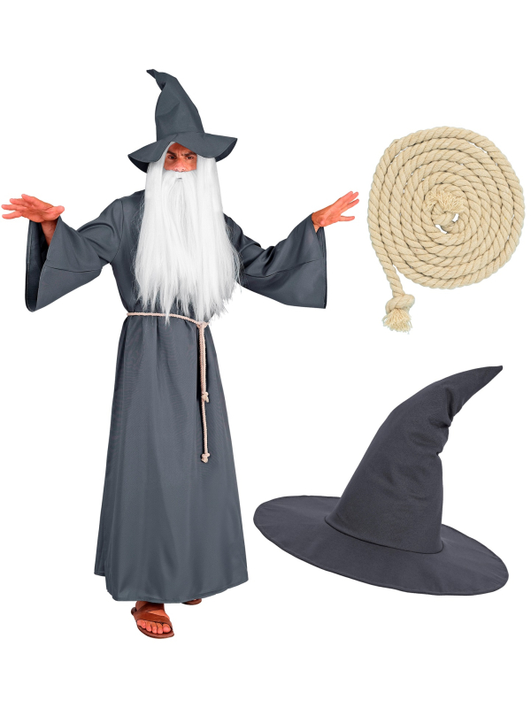Déguisement Magicien Médiéval Adulte – Tunique, Chapeau & Ceinture