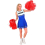 Déguisement Majorette Cheerleader Bleu Femme – Robe courte style Pom-Pom Girl