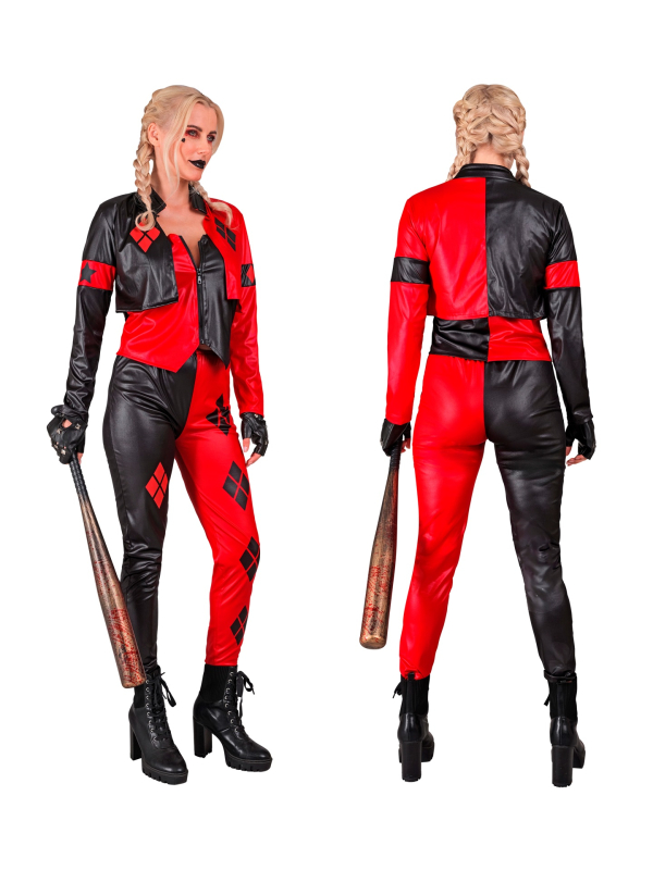 Déguisement Femme Arlequine Rebelle – Veste, Gilet, Pantalon