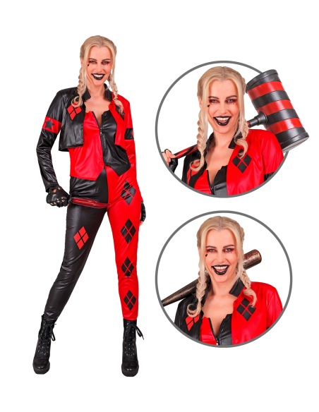 Déguisement Femme Arlequine Rebelle – Veste, Gilet, Pantalon