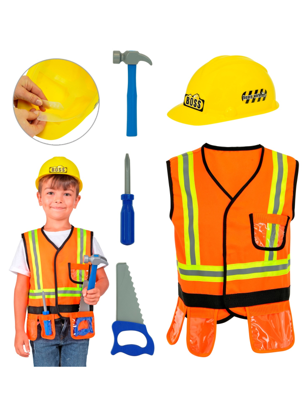 Set Déguisement Chantier Enfant – Ouvrier / Constructeur avec Accessoires
